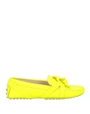 Tod's Woman Loafers Yellow Size 5.5 Soft Leather In Yellow