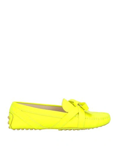 Tod's Woman Loafers Yellow Size 6.5 Soft Leather