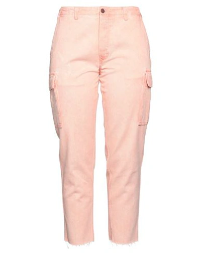 People (+)  Woman Pants Salmon Pink Size 33 Cotton