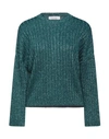 Kaos Woman Sweater Deep Teal Size S Viscose, Metallic Fiber In Green