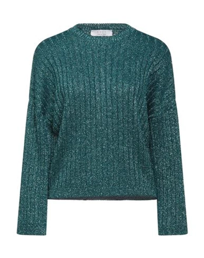 Kaos Woman Sweater Deep Jade Size L Viscose, Metallic Fiber In Green