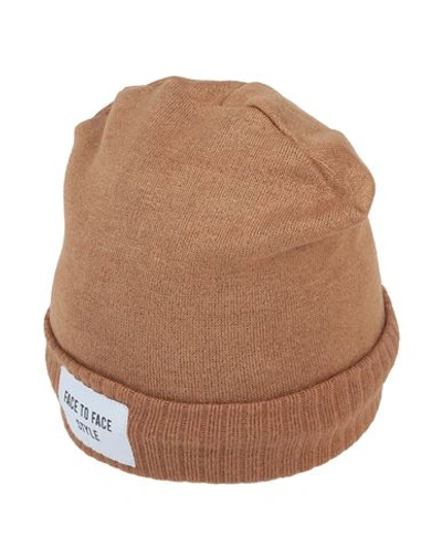 Face To Face Style Woman Hat Camel Size Onesize Viscose, Pes - Polyethersulfone, Elastane In Beige