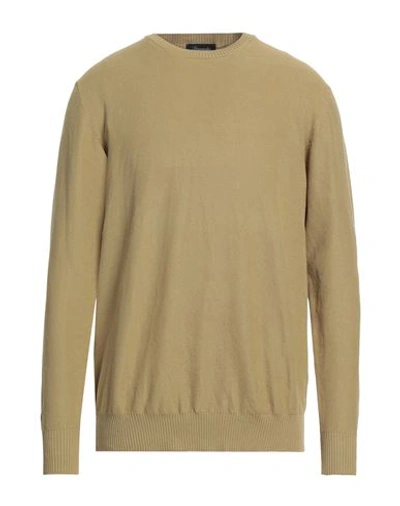Drumohr Man Sweater Sage Green Size 44 Cotton In Sage Green