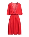 Cavalli Class Woman Midi Dress Red Size 4 Polyester