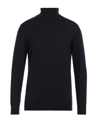Egon Von Furstenberg Man Turtleneck Midnight Blue Size L Wool, Viscose, Pes - Polyethersulfone In Blue