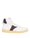 RHUDE RHUDE MAN SNEAKERS WHITE SIZE 7 SOFT LEATHER, TEXTILE FIBERS