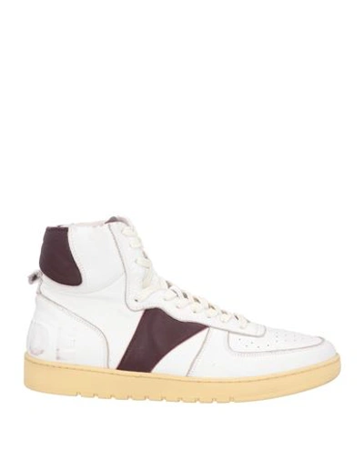 Rhude Man Sneakers White Size 7 Soft Leather, Textile Fibers