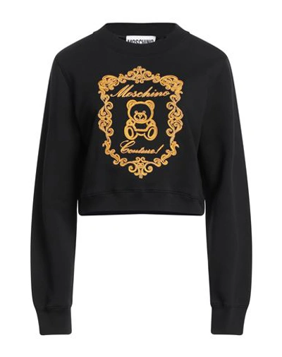 Moschino Woman Sweatshirt Black Size 12 Cotton