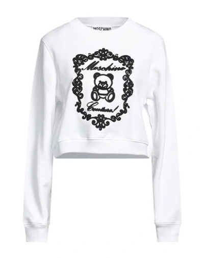 Moschino Woman Sweatshirt White Size 12 Cotton