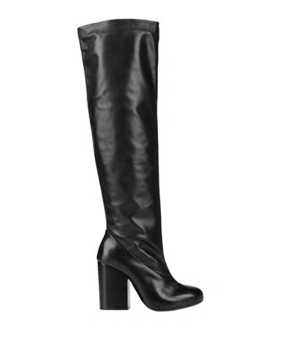 Lemaire Woman Boot Black Size 7 Calfskin, Bovine Leather