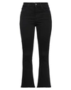 Manila Grace Woman Denim Pants Black Size 28 Cotton, Elastane In Black