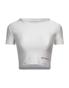 Hinnominate Woman T-shirt Light Grey Size S Polyamide, Elastane