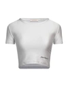 Hinnominate Woman T-shirt Light Grey Size Xxs Polyamide, Elastane In White