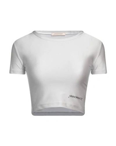 Hinnominate Woman T-shirt Light Grey Size S Polyamide, Elastane