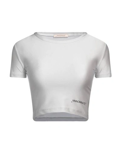 Hinnominate Woman T-shirt Light Grey Size Xxs Polyamide, Elastane In White