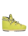 Alanui X Moon Boot Woman Ankle Boots Acid Green Size 6-7 Textile Fibers In Green