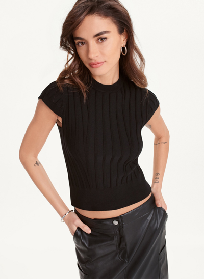 Dkny Women's Rib Knit Top In Black