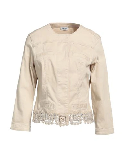 Liu •jo Woman Jacket Beige Size 6 Cotton, Elastane, Polyester