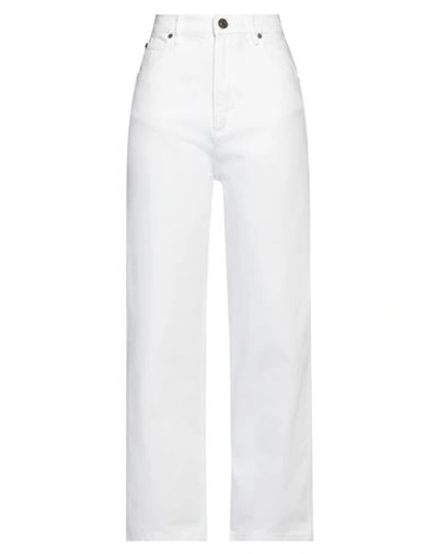 Sandro Woman Denim Pants White Size 10 Cotton