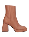 SUEDE SUEDE. WOMAN ANKLE BOOTS TAN SIZE 8 SOFT LEATHER