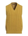 +39 Masq Man Sweater Mustard Size 42 Merino Wool In Yellow