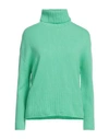 Aragona Woman Turtleneck Green Size 8 Cashmere