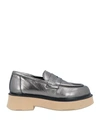 Nila & Nila Woman Loafers Lead Size 7 Soft Leather In Grey