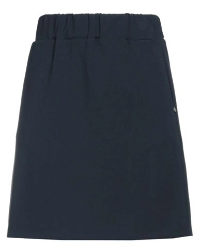 Ottod'ame Woman Mini Skirt Navy Blue Size 2 Polyester, Viscose, Elastane