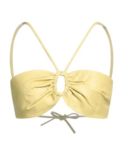 Ami Alexandre Mattiussi Woman Top Yellow Size S Lambskin In Yellow