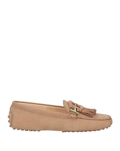 Tod's City Gommino Driving Shoes In Leather In Beige