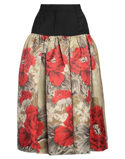Act N°1 Woman Midi Skirt Khaki Size 8 Wool, Polyester In Beige