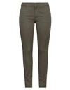 40weft Woman Pants Military Green Size 6 Cotton, Elastane In Green