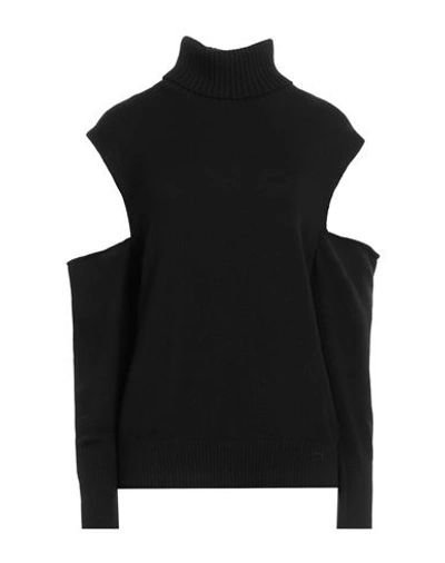 Liviana Conti Woman Turtleneck Black Size 8 Cashmere, Polyamide