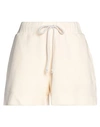 ALESSIA SANTI ALESSIA SANTI WOMAN SHORTS & BERMUDA SHORTS CREAM SIZE 2 COTTON