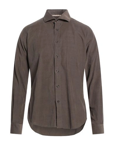 Alessandro Lamura Man Shirt Khaki Size L Cotton In Beige