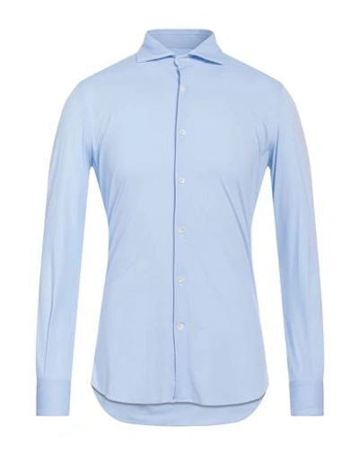 Glanshirt Man Shirt Sky Blue Size 15 Polyamide, Elastane In Blue