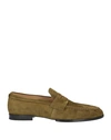 Tod's Man Loafers Military Green Size 9.5 Leather