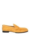 Tod's Man Loafers Ocher Size 9 Leather In Yellow