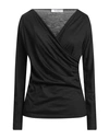 Max Mara Woman T-shirt Black Size L Virgin Wool In Black