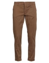 Exte Man Pants Brown Size 34 Cotton, Elastane