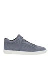 Tod's Man Sneakers Slate Blue Size 9 Soft Leather