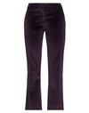 Pt Torino Woman Pants Dark Purple Size 10 Cotton, Elastane In Purple