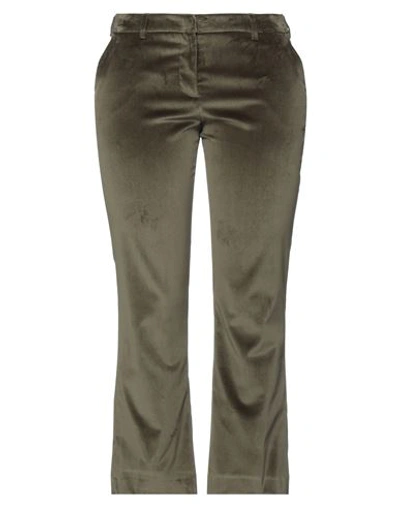 Pt Torino Woman Pants Dark Green Size 10 Cotton, Elastane