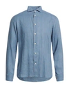 Drumohr Man Shirt Light Blue Size M Linen