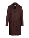 Sandro Man Coat Brown Size Xl Wool, Cashmere
