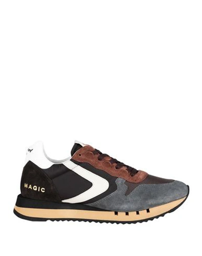 Valsport Man Sneakers Dark Brown Size 12 Soft Leather In Blue