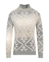 Dondup Man Turtleneck Grey Size 38 Acrylic, Wool, Mohair Wool, Polyamide, Alpaca Wool In Grey