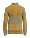 Dondup Man Turtleneck Mustard Size 42 Acrylic, Wool, Mohair Wool, Polyamide, Alpaca Wool In Yellow