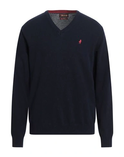 MCS MARLBORO CLASSICS MCS MARLBORO CLASSICS MAN SWEATER NAVY BLUE SIZE 4XL WOOL, POLYAMIDE 