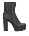 Ilio Smeraldo Woman Ankle Boots Black Size 10 Soft Leather In Black